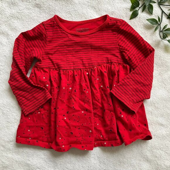First Impressions Baby Dress 12M | EUC Tunic Red Navy Stripes Stars - Picture 1 of 14
